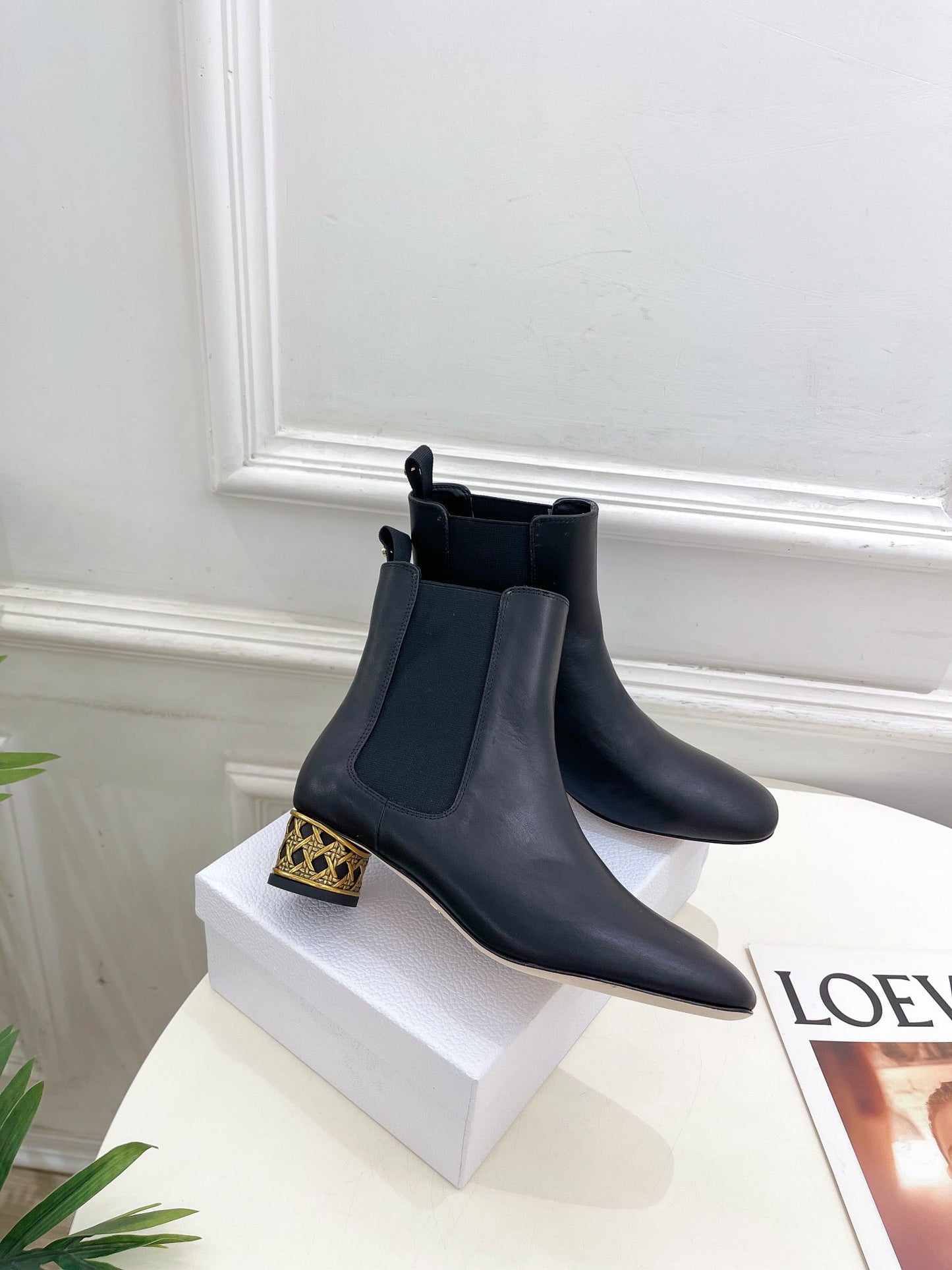 DIOR Icon Heeled Ankle Boot 40mm Black Calfskin