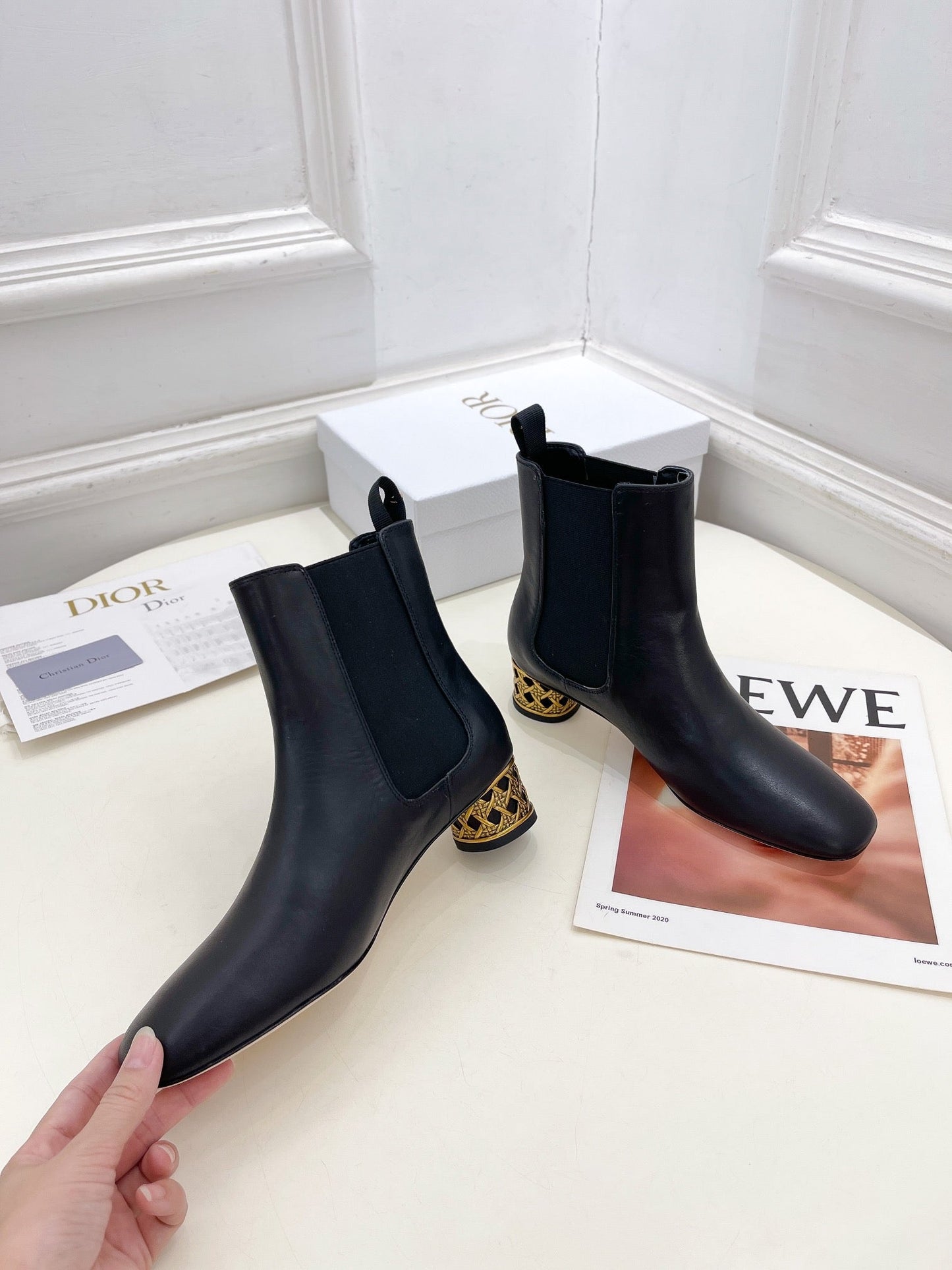 DIOR Icon Heeled Ankle Boot 40mm Black Calfskin
