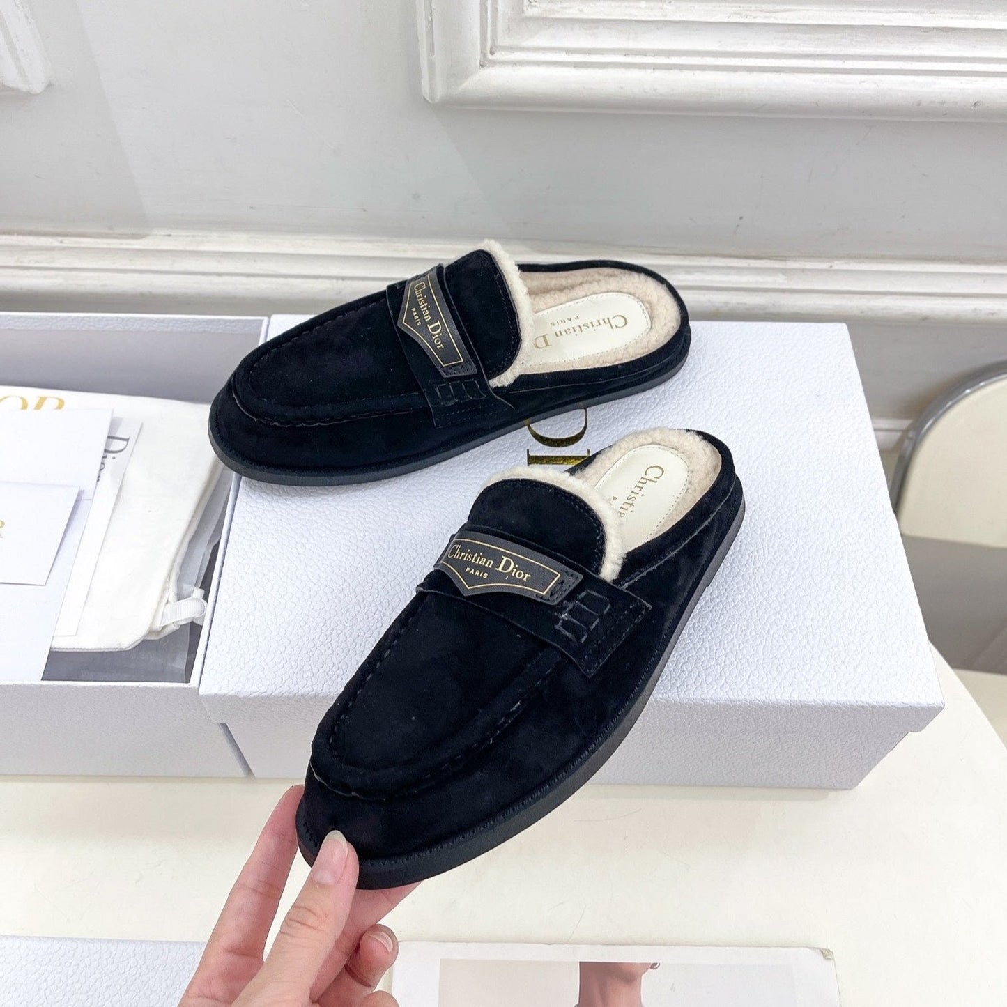 DIOR Boy Mule Black Suede