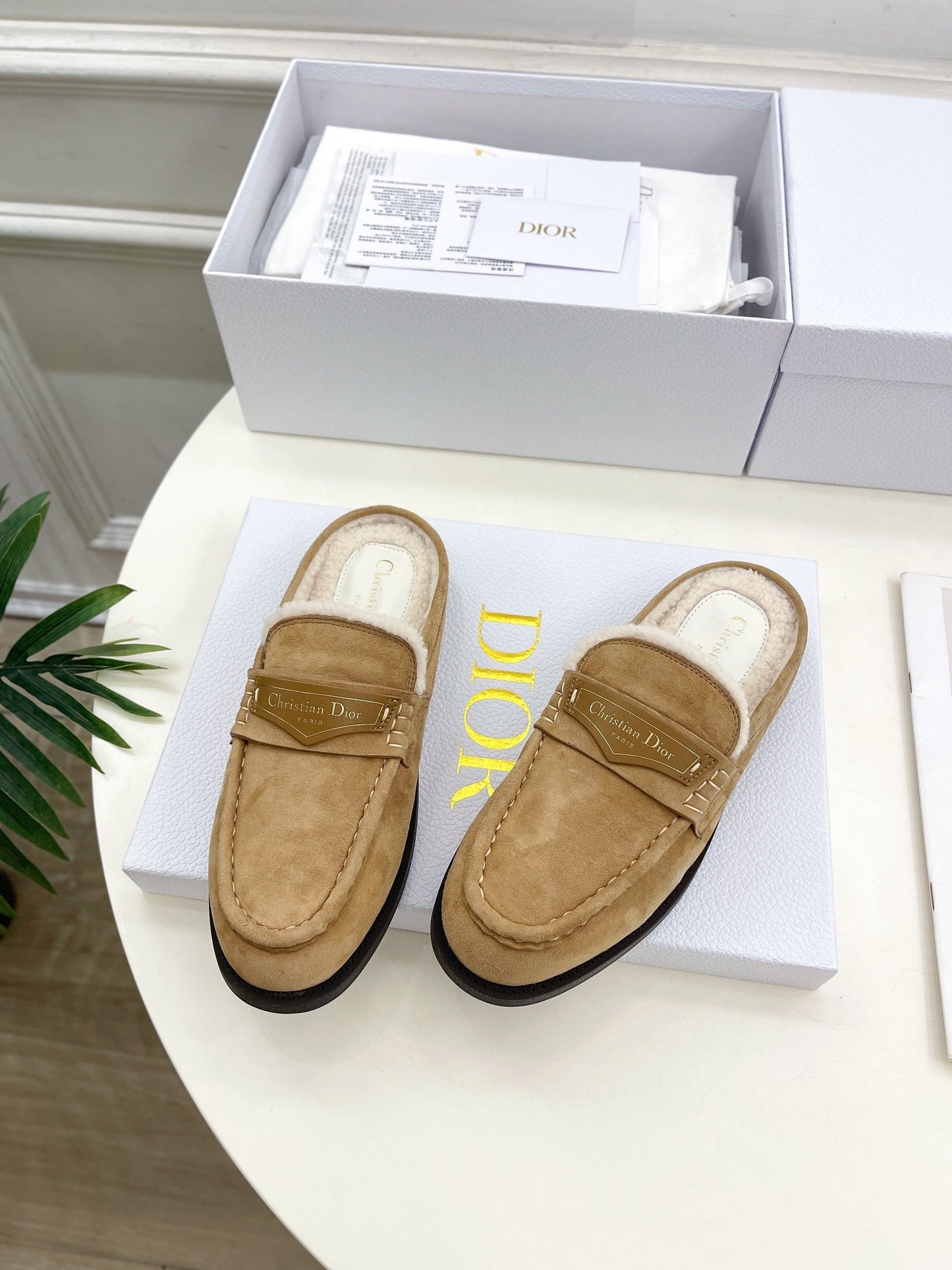 DIOR Boy Mule Light Brown Suede