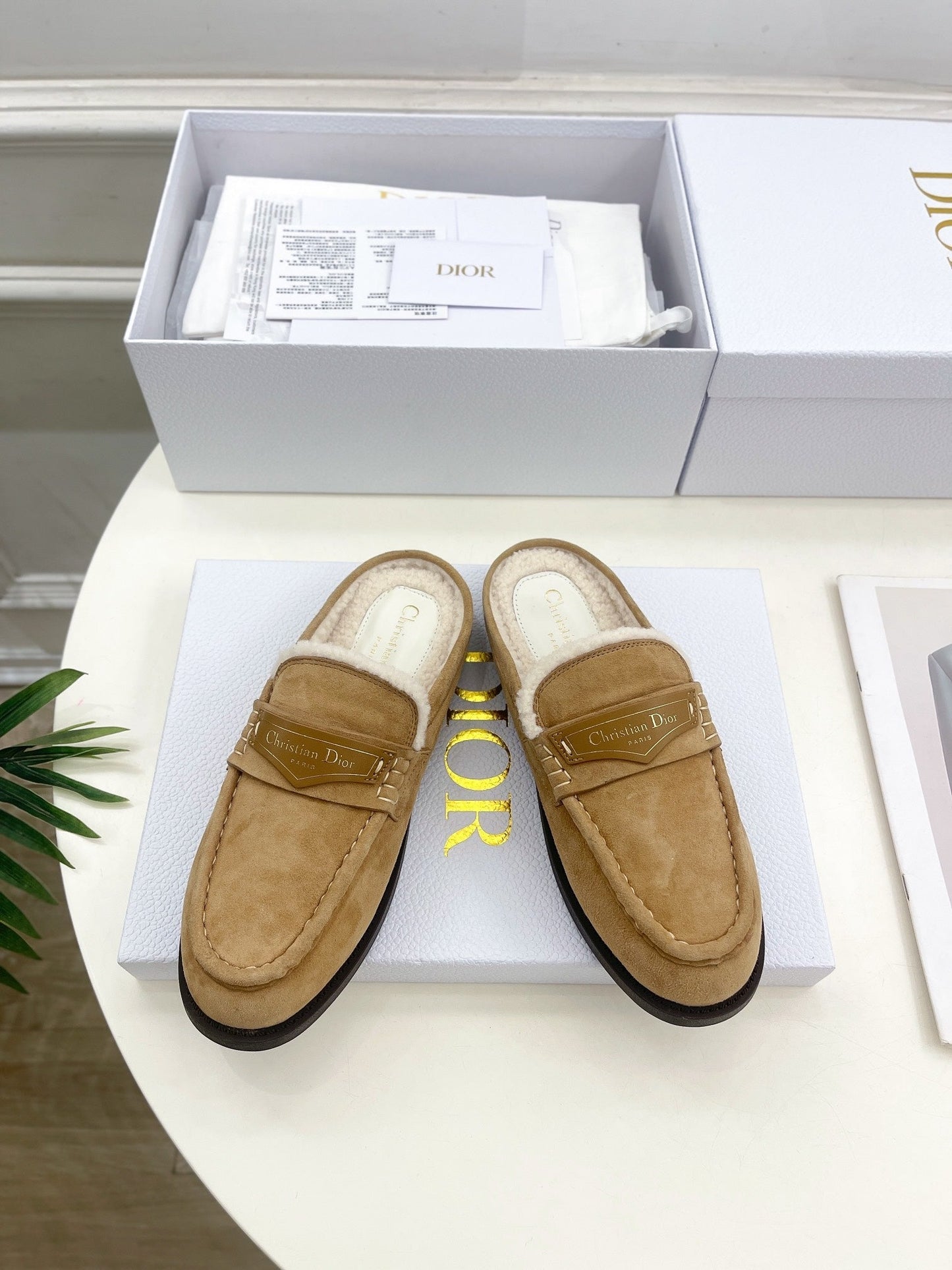 DIOR Boy Mule Light Brown Suede