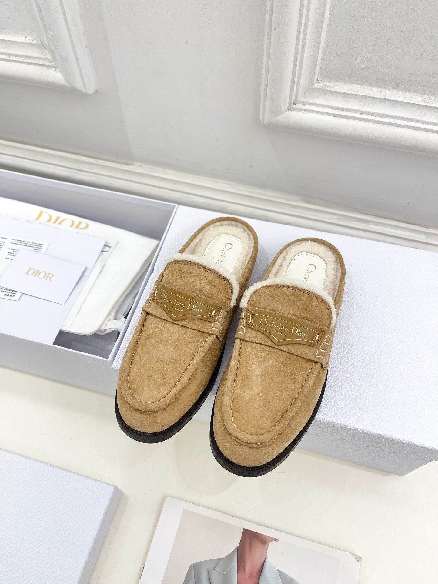 DIOR Boy Mule Light Brown Suede