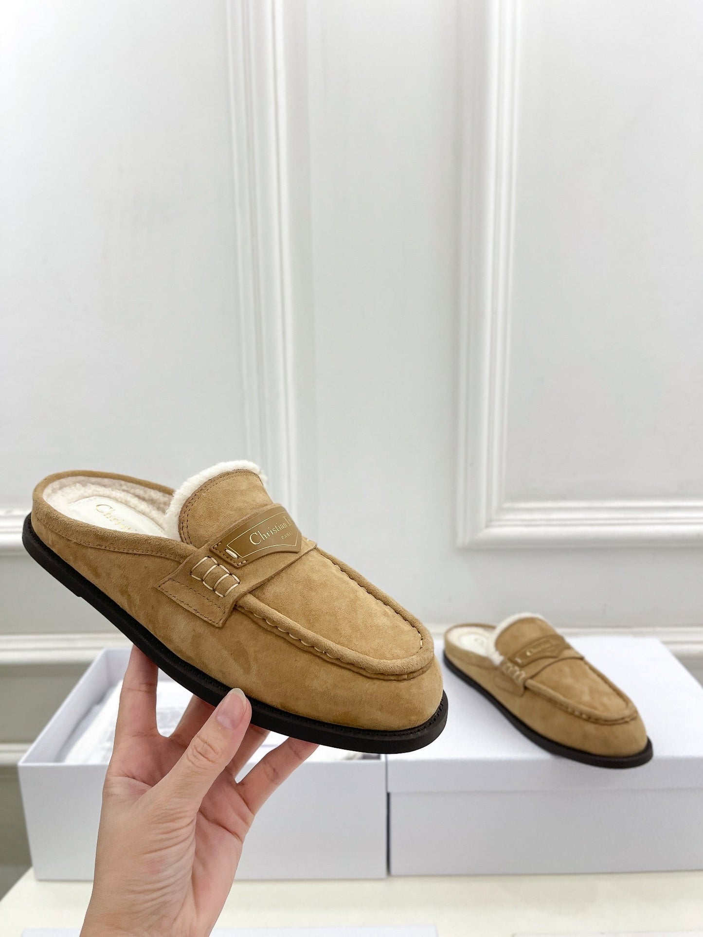 DIOR Boy Mule Light Brown Suede