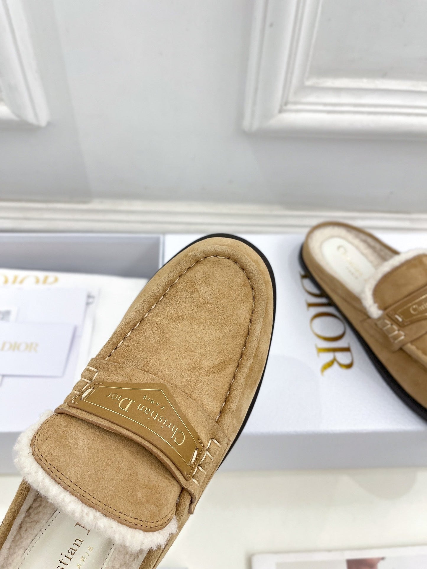 DIOR Boy Mule Light Brown Suede
