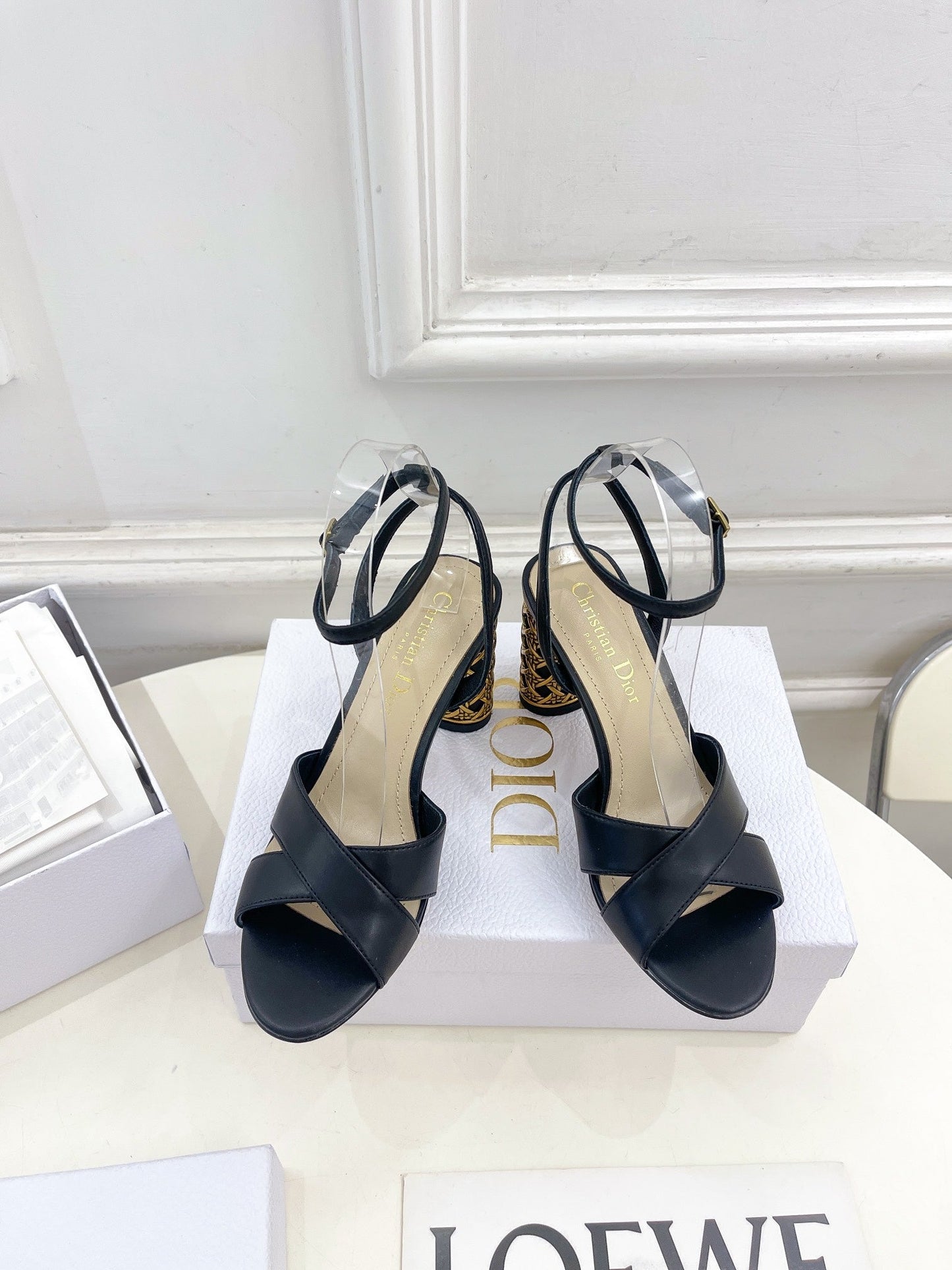 DIOR Icon Heeled Sandal 80mm Black Calfskin