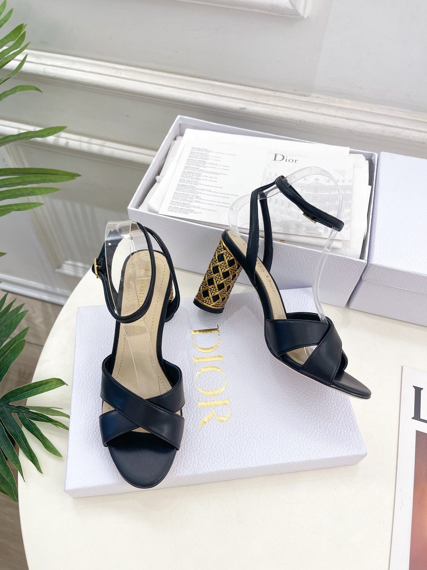 DIOR Icon Heeled Sandal 80mm Black Calfskin