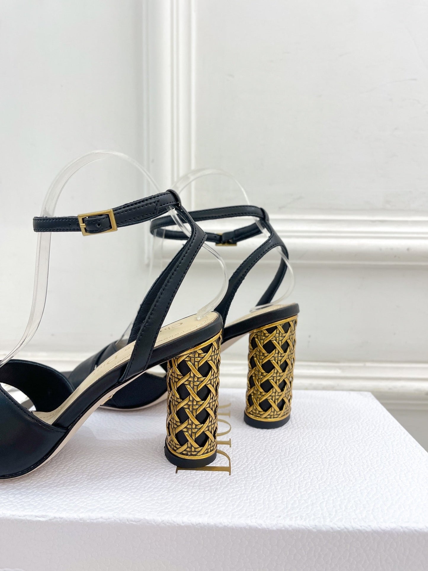 DIOR Icon Heeled Sandal 80mm Black Calfskin