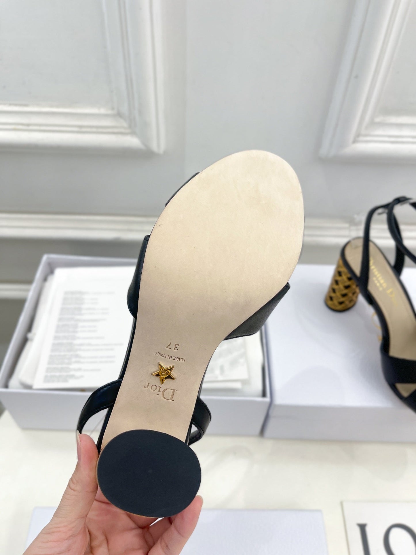 DIOR Icon Heeled Sandal 80mm Black Calfskin
