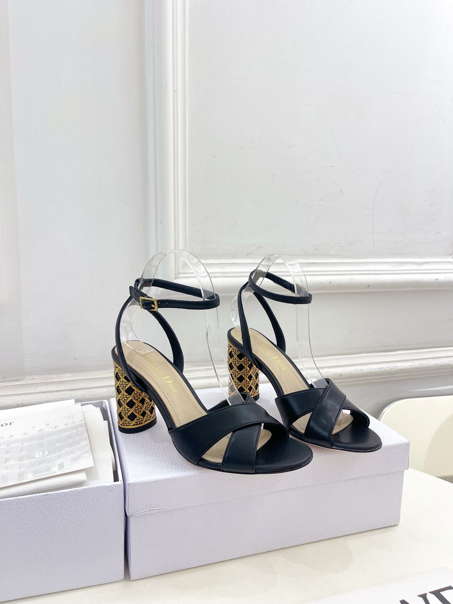 DIOR Icon Heeled Sandal 80mm Black Calfskin