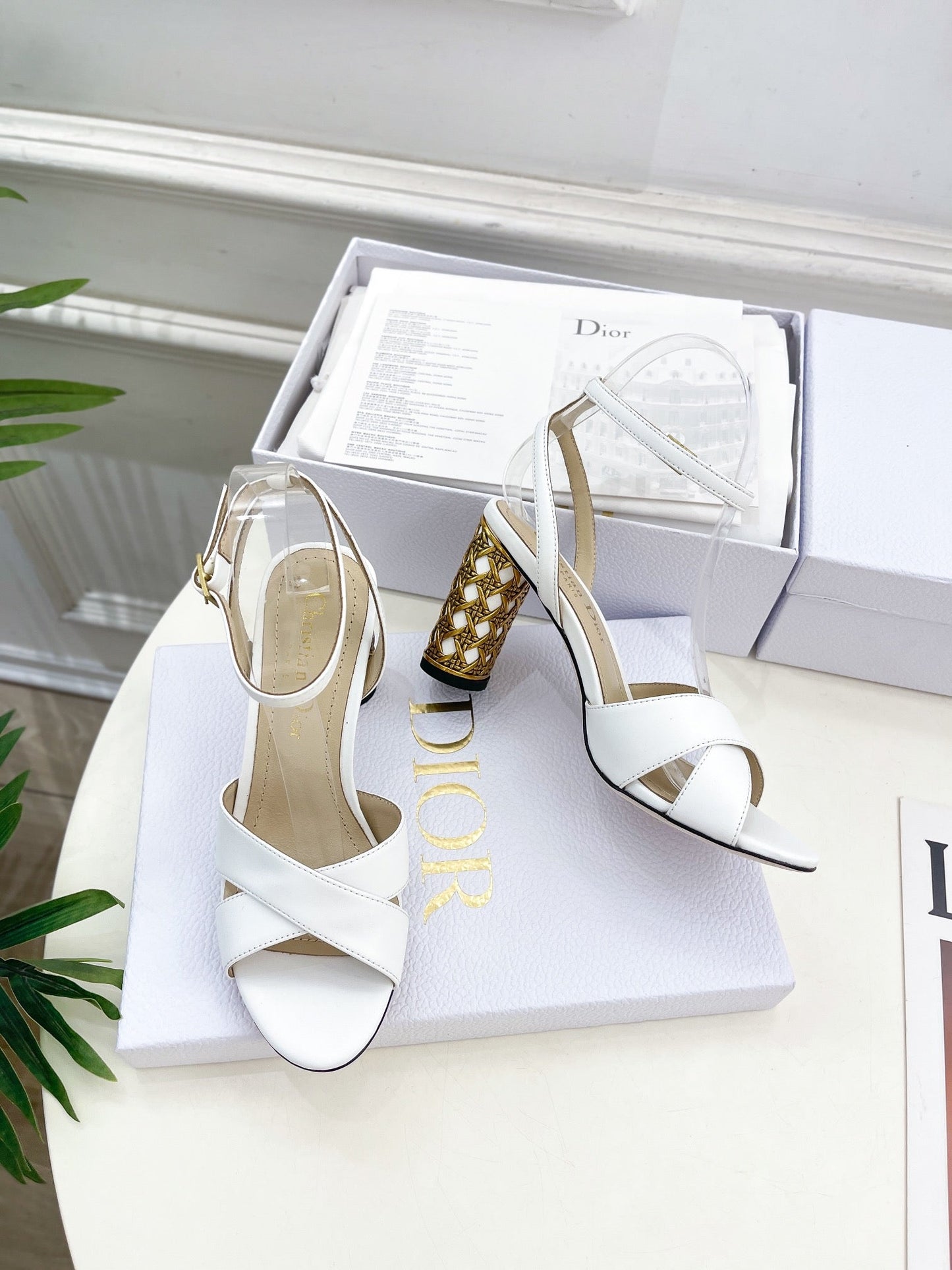 DIOR Icon Heeled Sandal 80mm White Calfskin