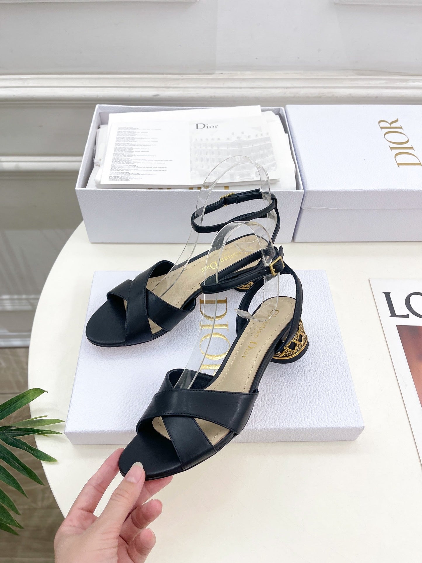 DIOR Icon Heeled Sandal 40mm Black Calfskin