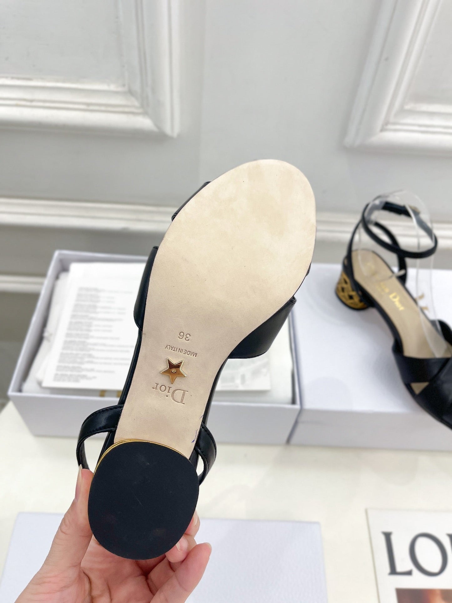 DIOR Icon Heeled Sandal 40mm Black Calfskin