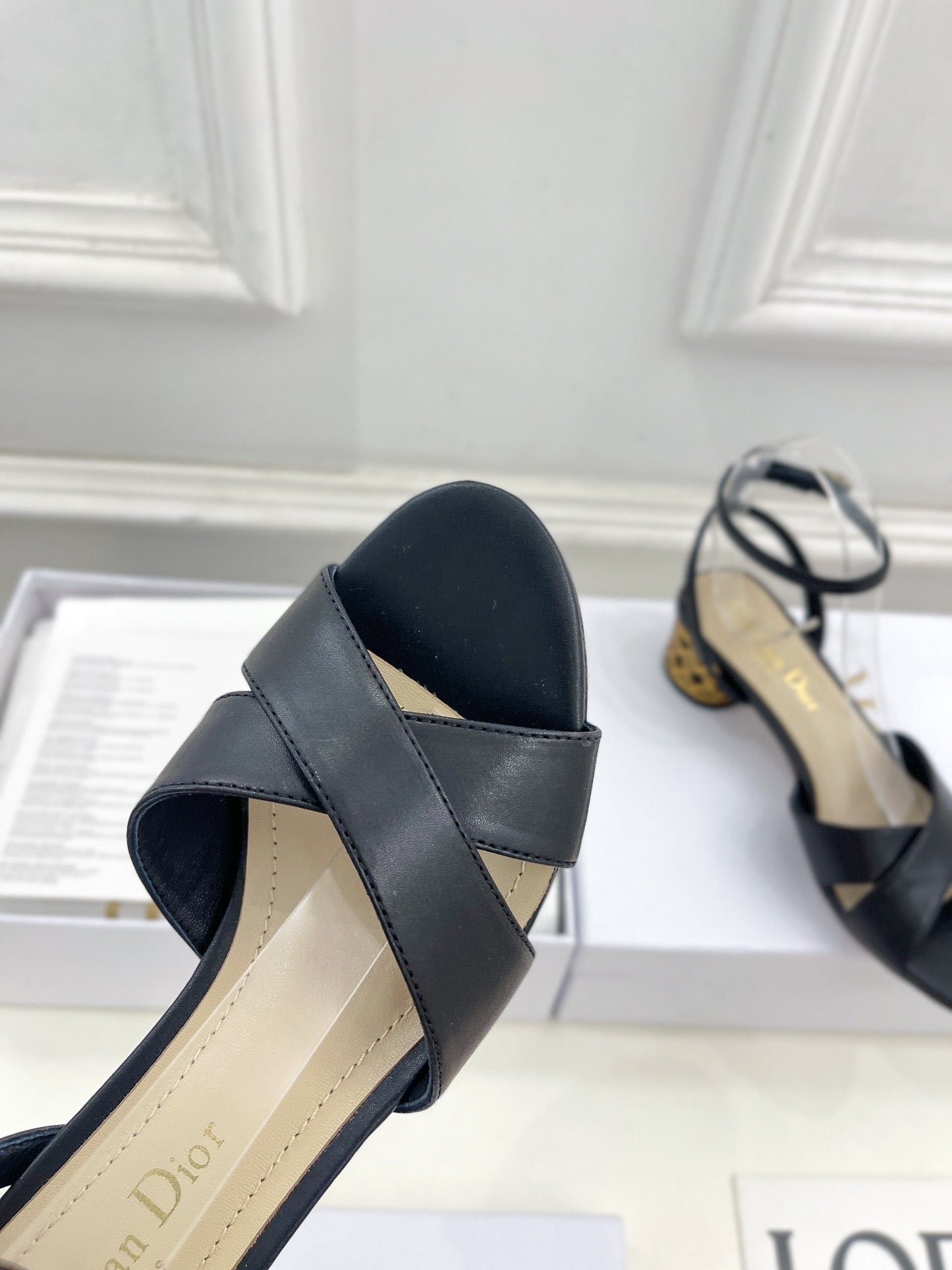DIOR Icon Heeled Sandal 40mm Black Calfskin