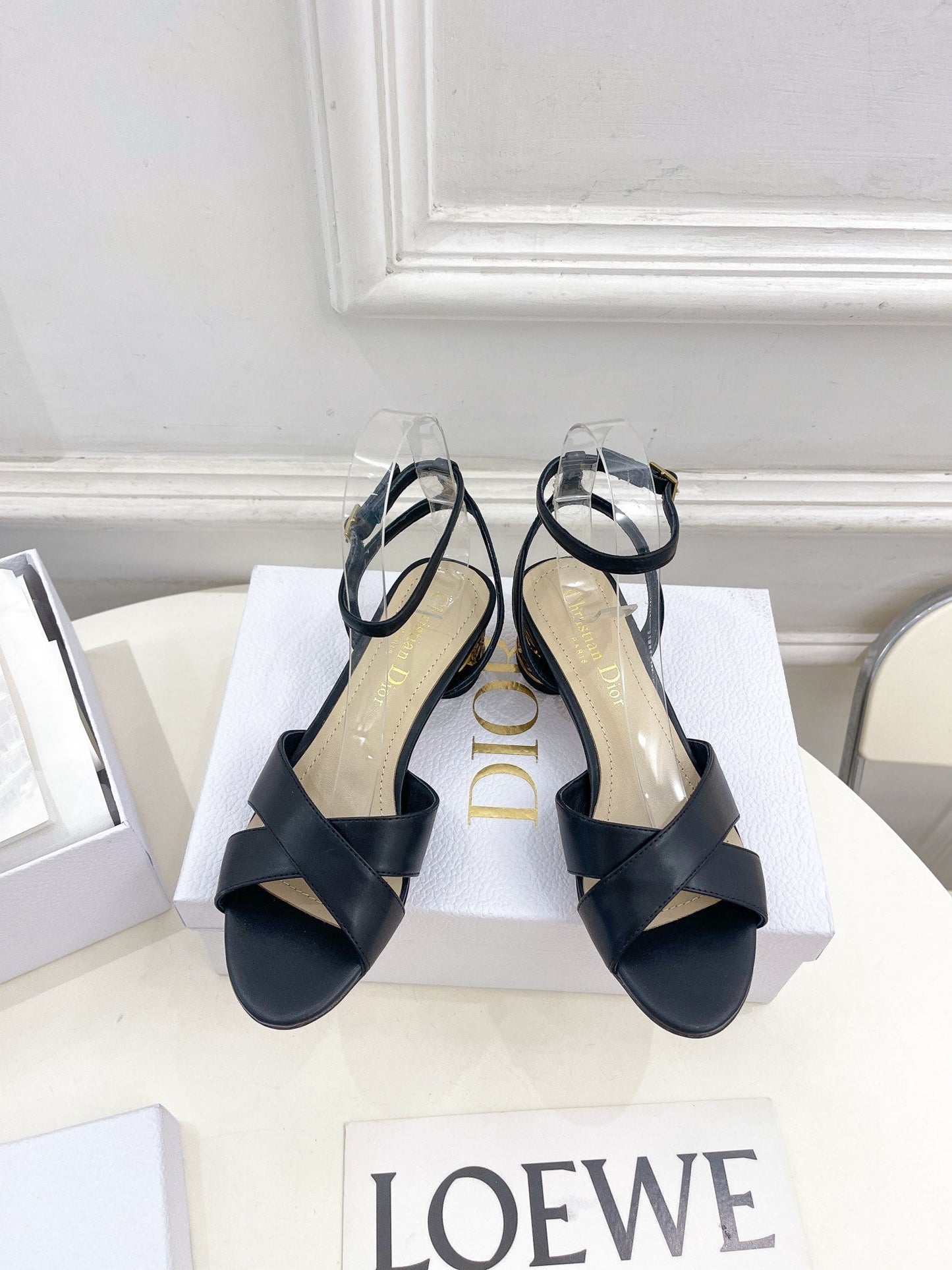 DIOR Icon Heeled Sandal 40mm Black Calfskin