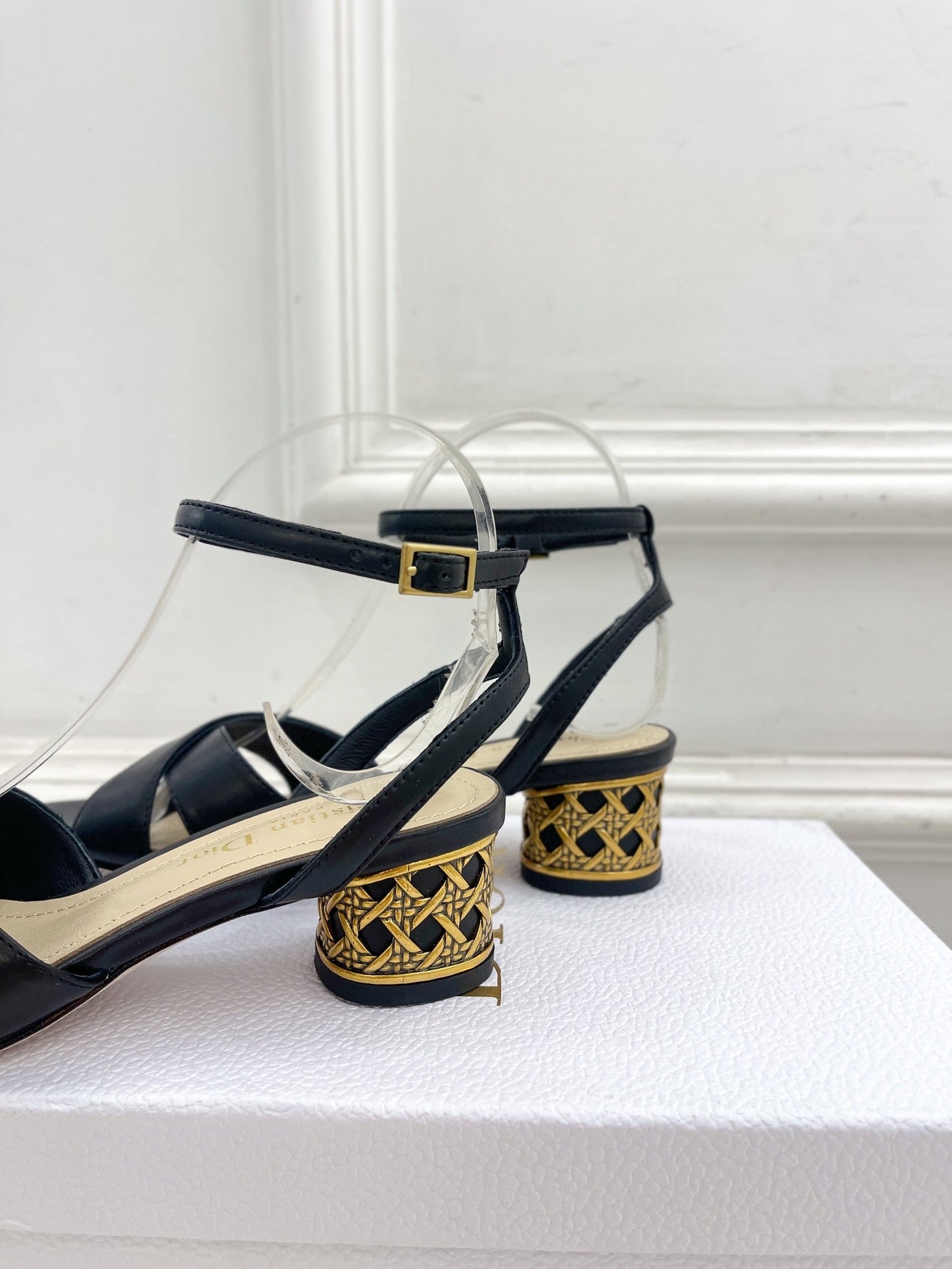 DIOR Icon Heeled Sandal 40mm Black Calfskin
