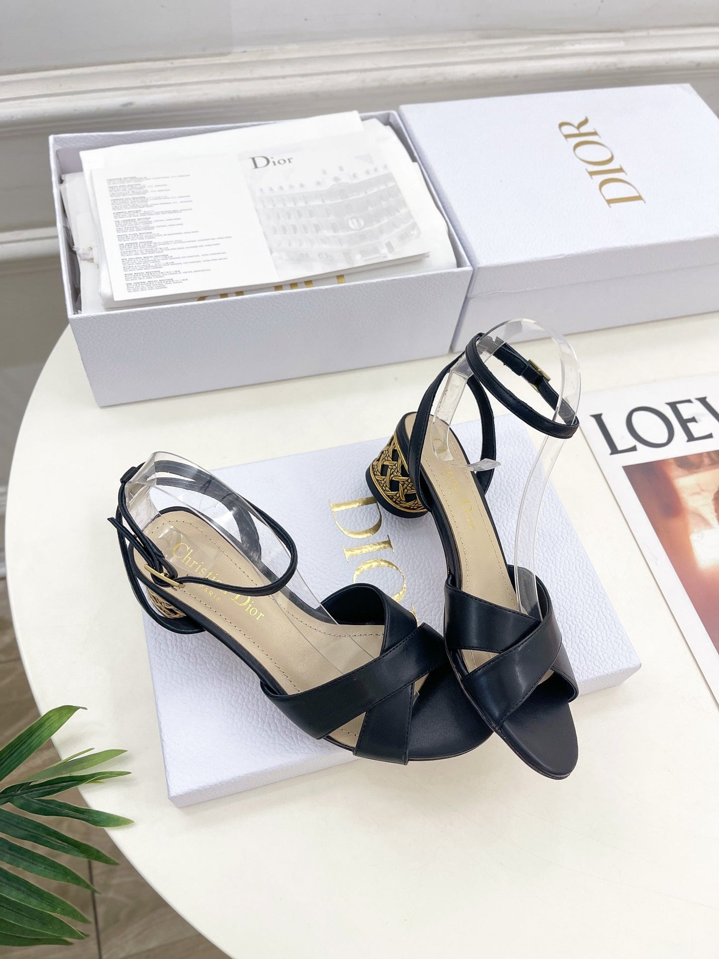 DIOR Icon Heeled Sandal 40mm Black Calfskin