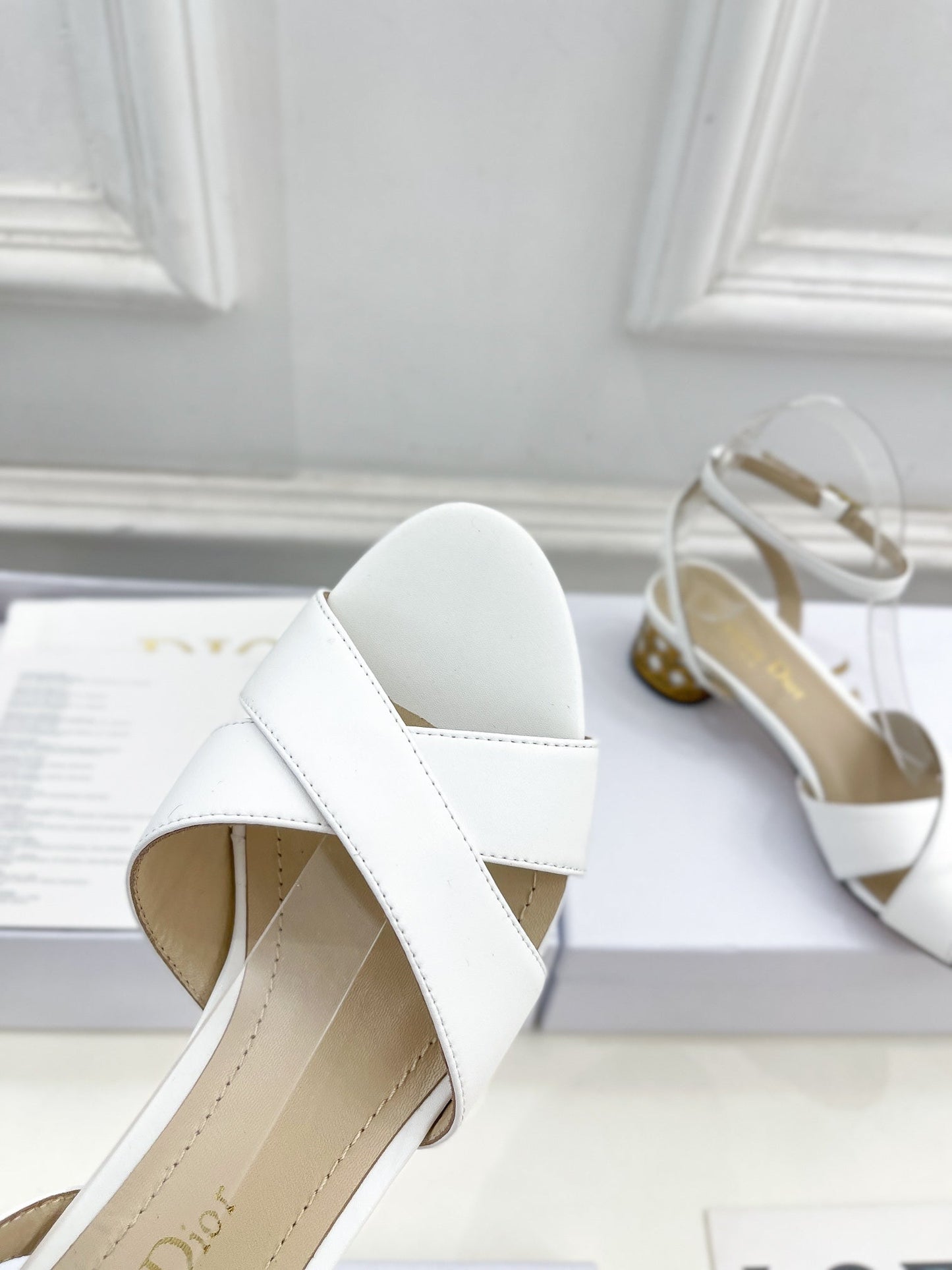 DIOR Icon Heeled Sandal 40mm White Calfskin