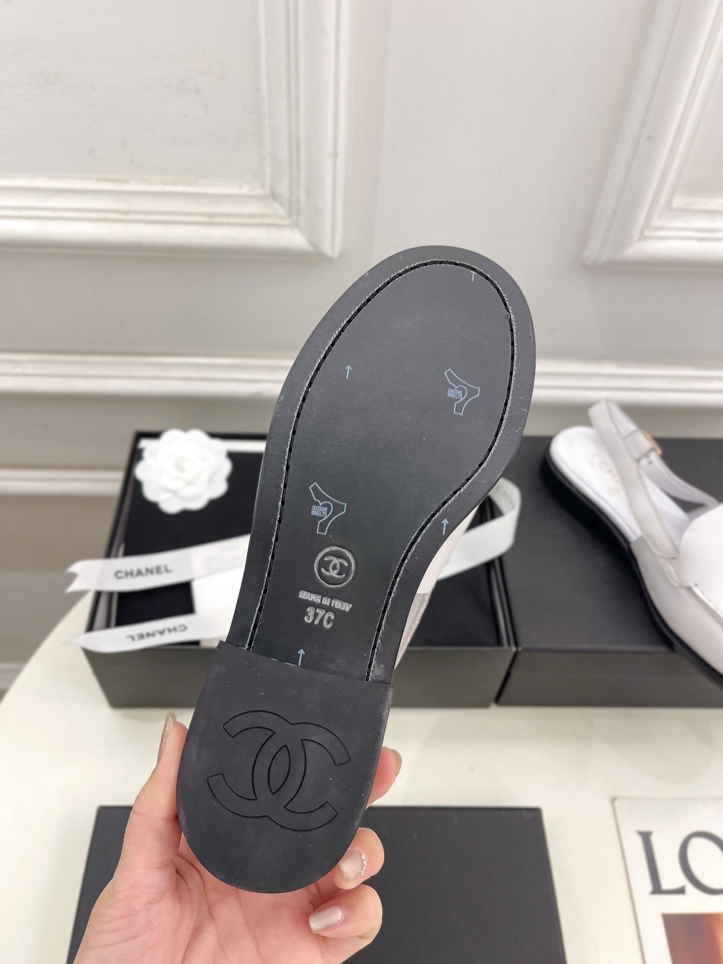CHANEL 25S Loafer White Calfskin
