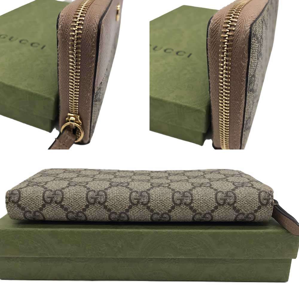 Gucci GG Supreme Double G Zip Around Wallet