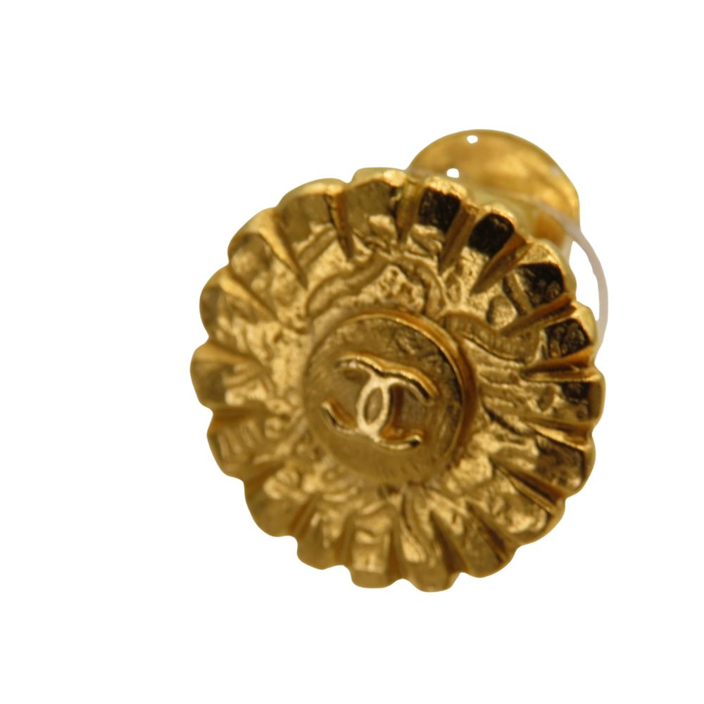 Chanel Vintage 1997 Earrings Gold Flower Motif