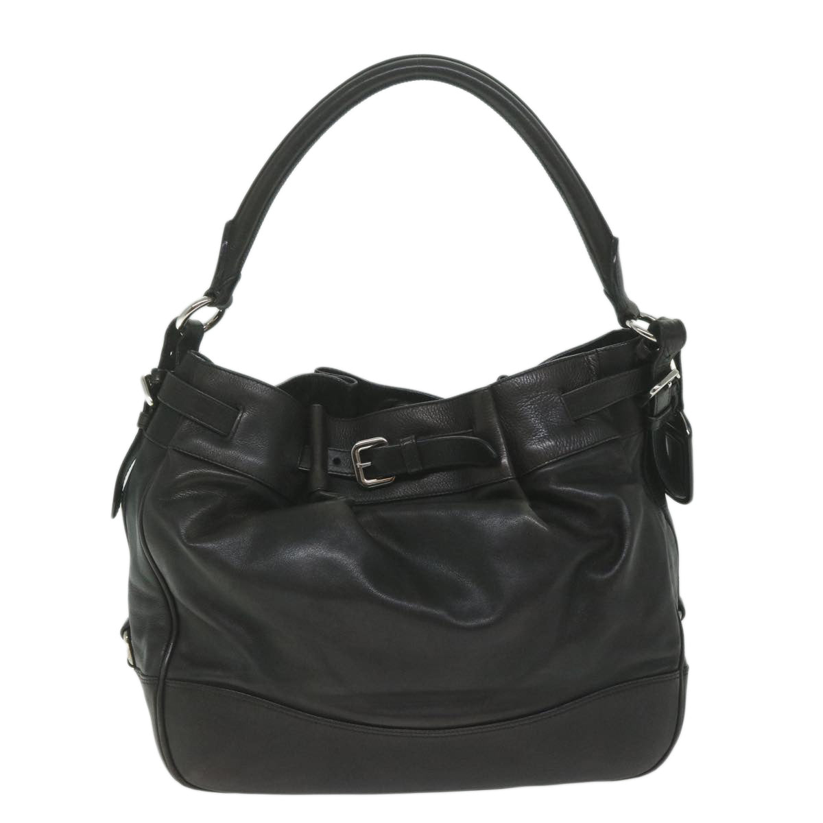 PRADA Shoulder Bag Leather Black ki3947