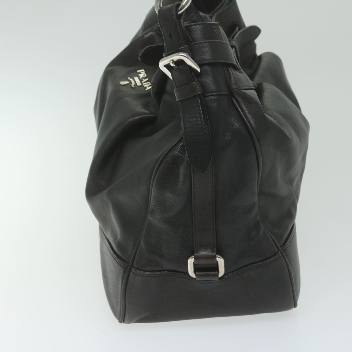 PRADA Shoulder Bag Leather Black ki3947