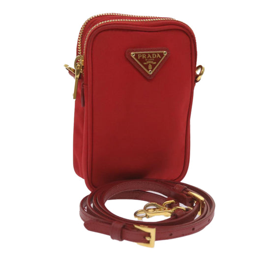 PRADA Shoulder Pouch Nylon Red  ki4188