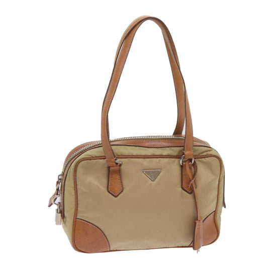 PRADA Hand Bag Nylon Beige  ki4219