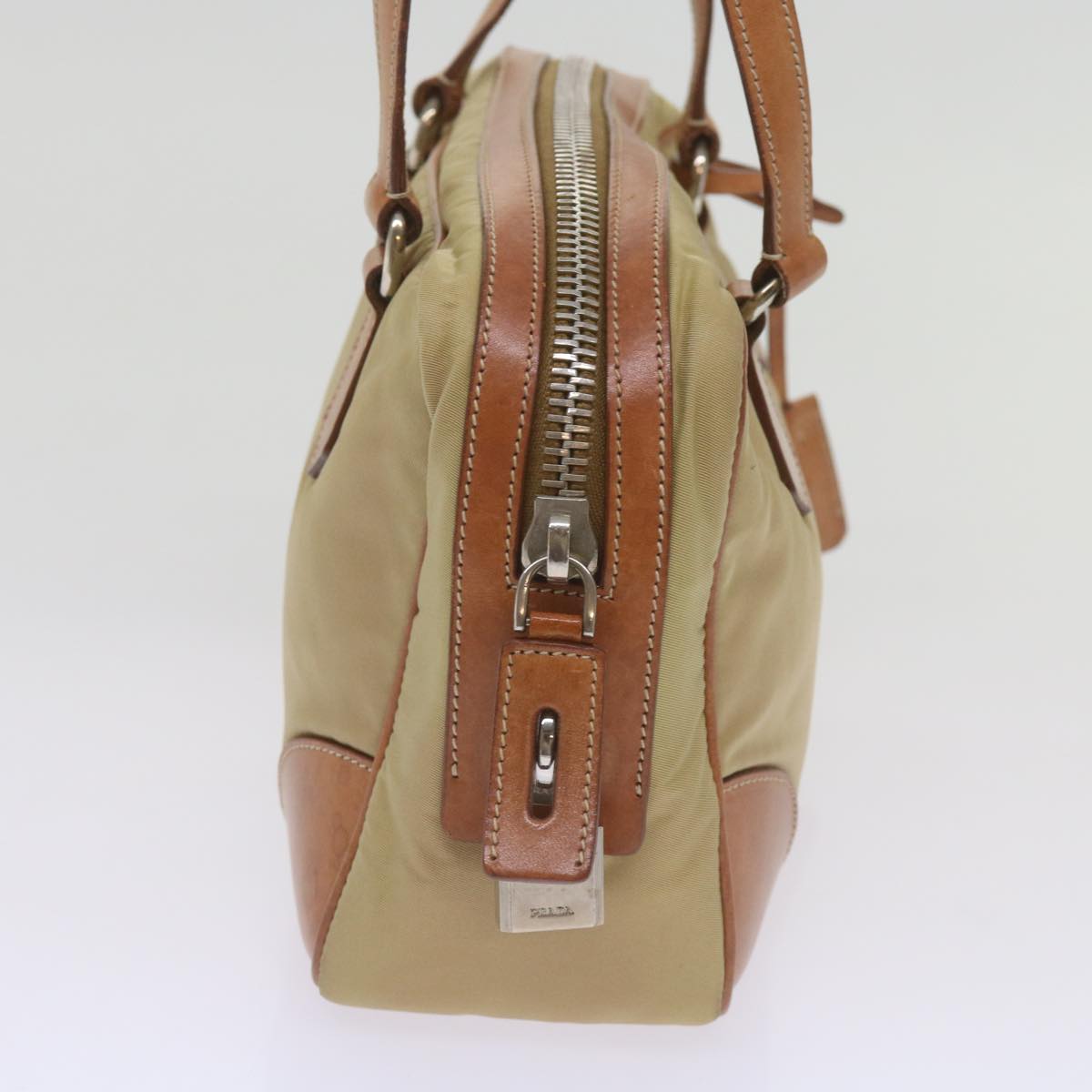 PRADA Hand Bag Nylon Beige  ki4219
