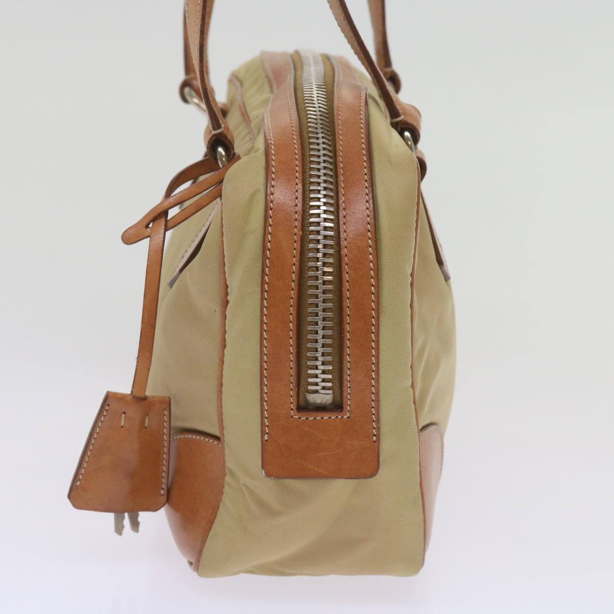 PRADA Hand Bag Nylon Beige  ki4219