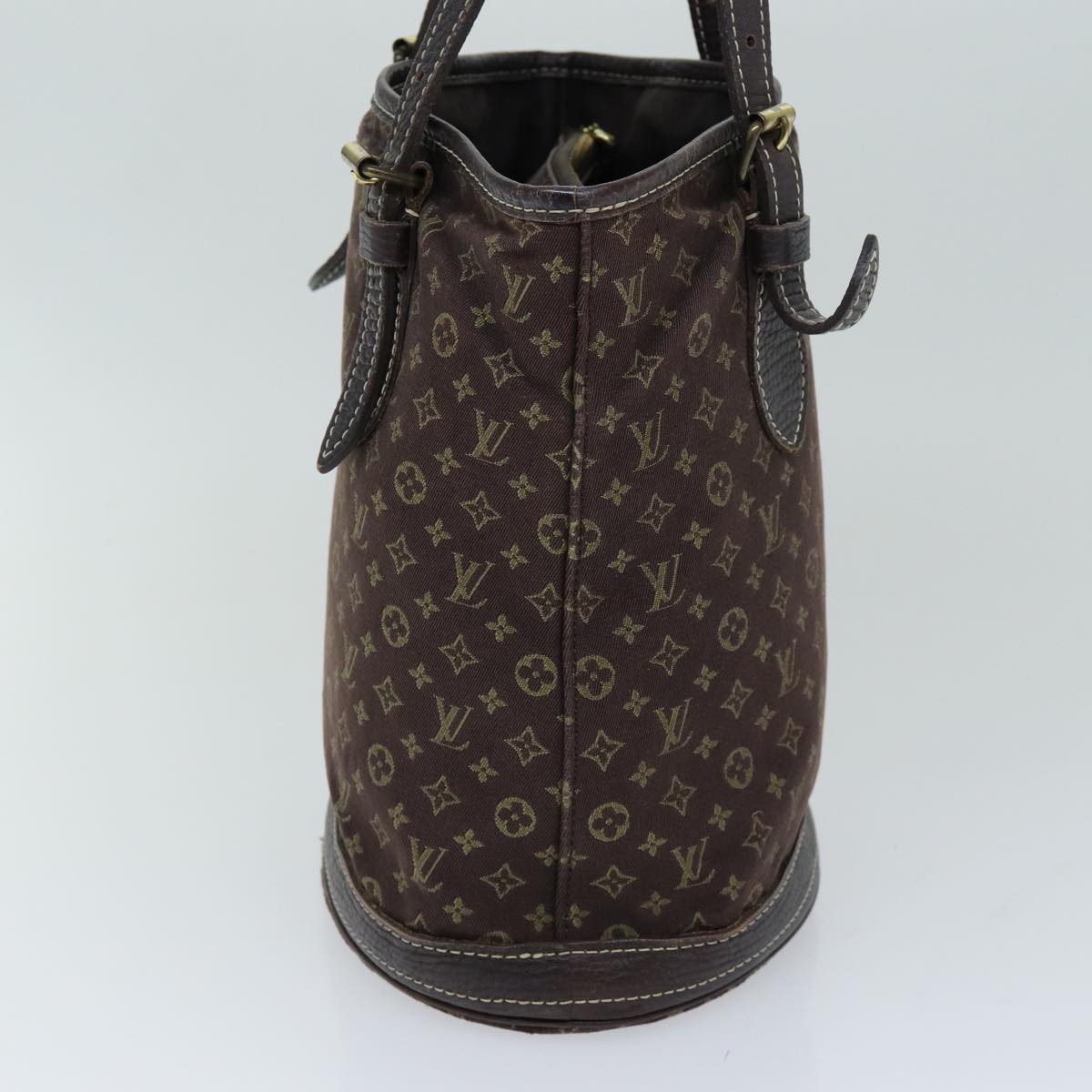 LOUIS VUITTON Monogram Mini Lin Bucket PM Shoulder Bag Brown M95226 ki4480