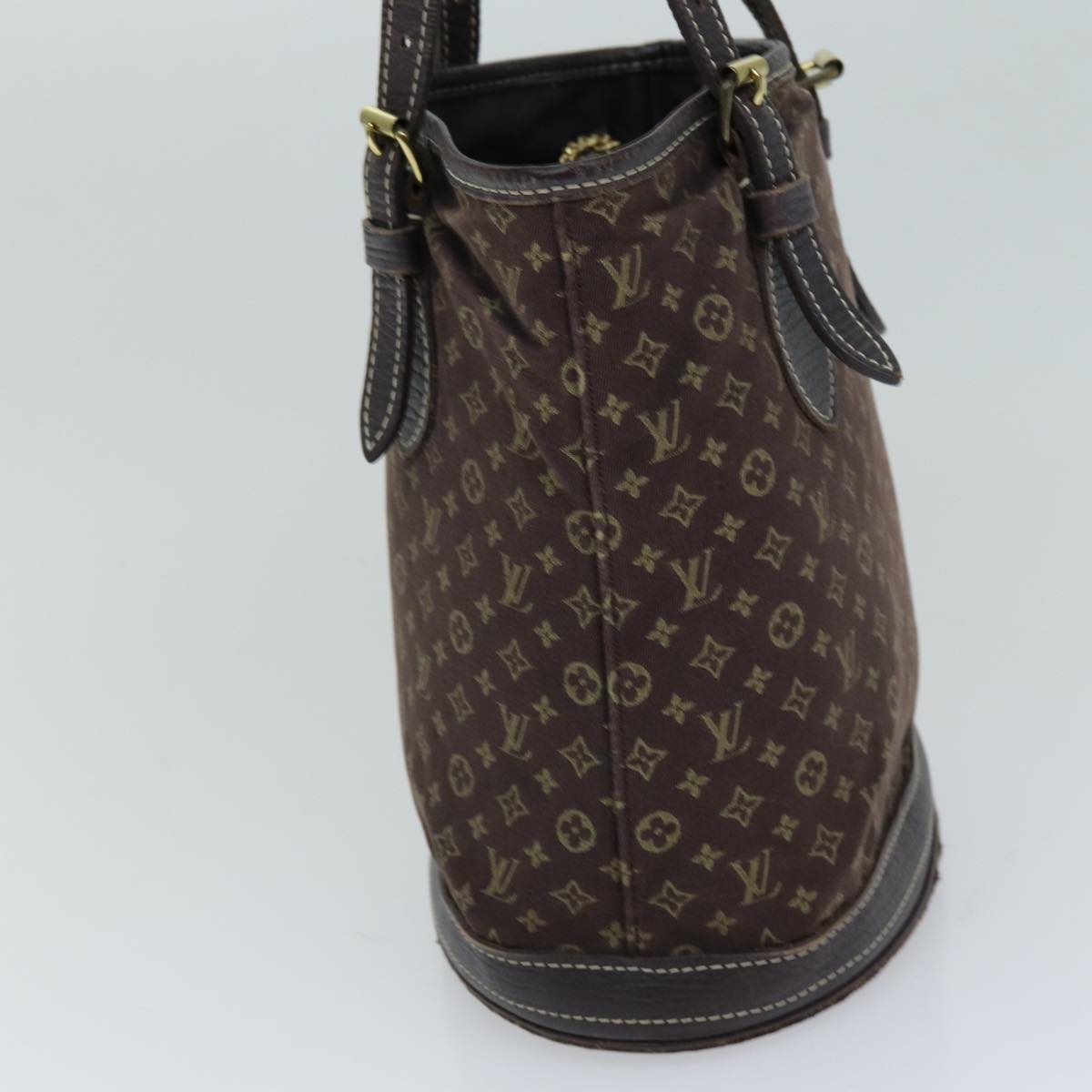 LOUIS VUITTON Monogram Mini Lin Bucket PM Shoulder Bag Brown M95226 ki4480