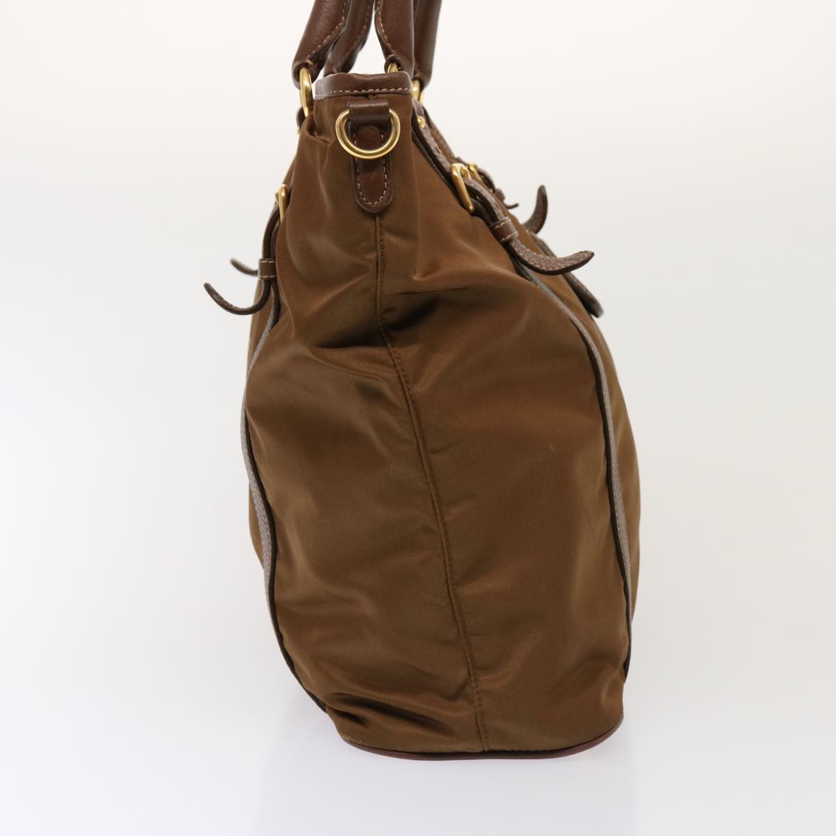 PRADA Tote Bag Nylon 2way Brown ki4513