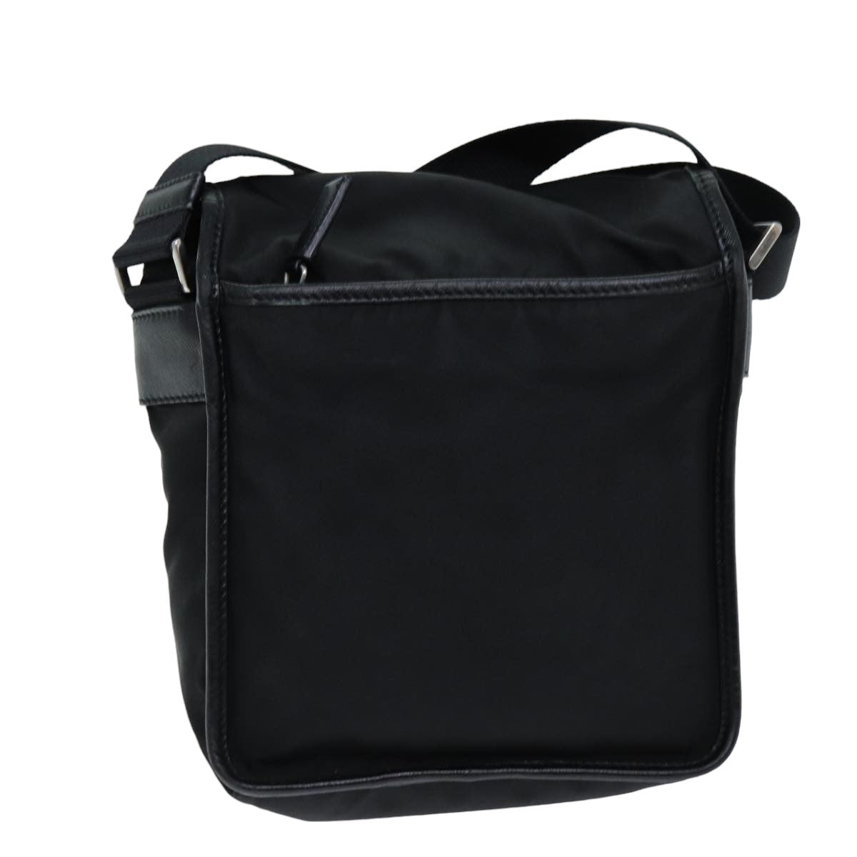 PRADA Shoulder Bag Nylon Leather Black ki4537