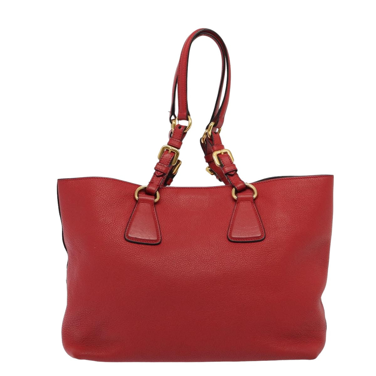 PRADA Tote Bag Leather Red ki4588