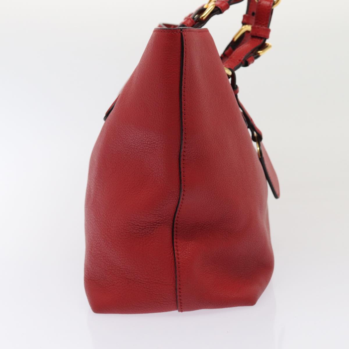 PRADA Tote Bag Leather Red ki4588