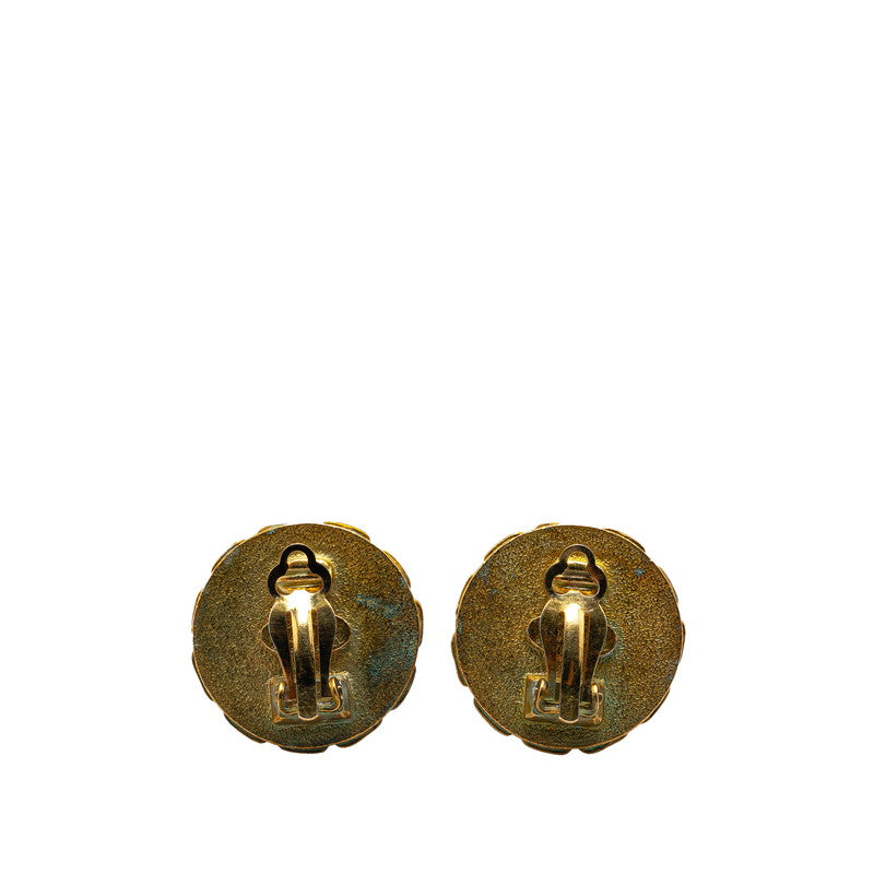 Chanel Vintage Coco Mark Chain Earrings Gold