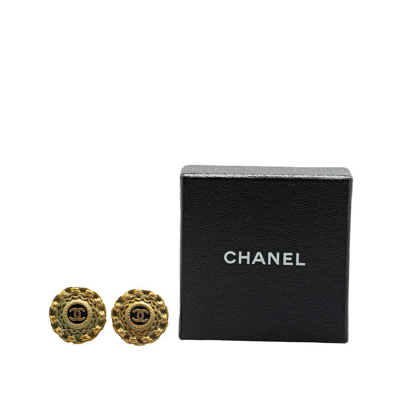 Chanel Vintage Coco Mark Chain Earrings Gold