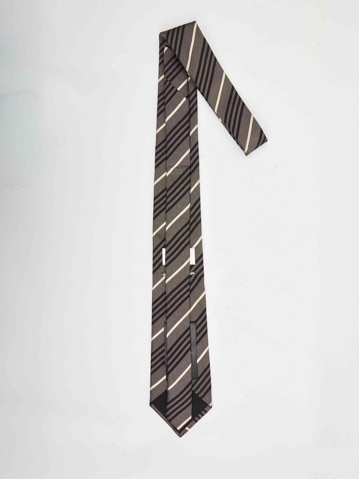 Saint Laurent Men Striped Tie In Silk