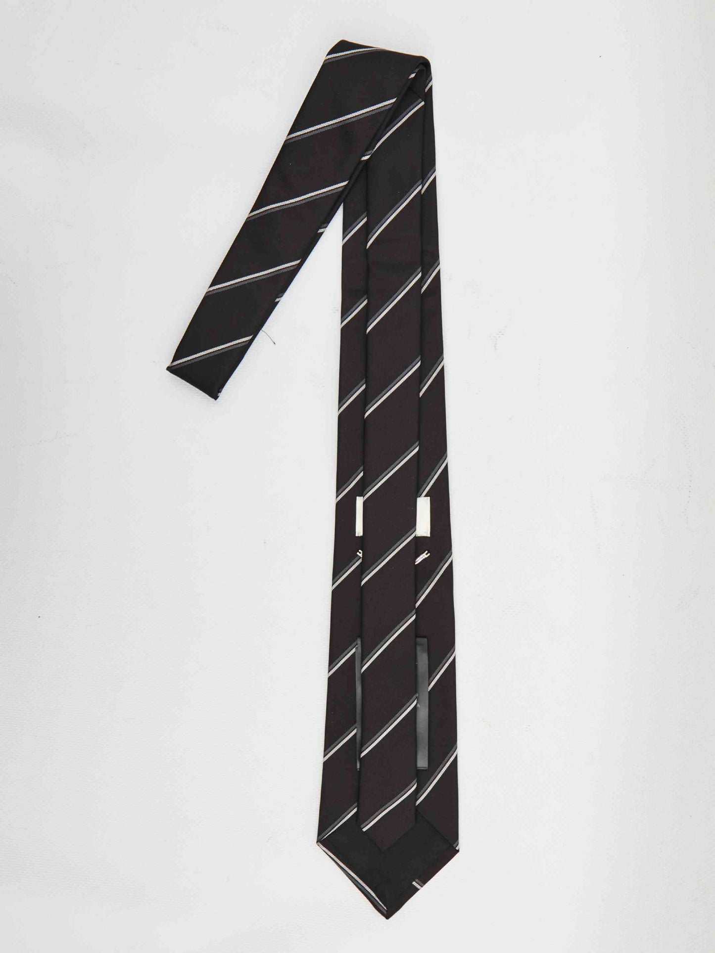 Saint Laurent Men Striped Wide Tie In Silk