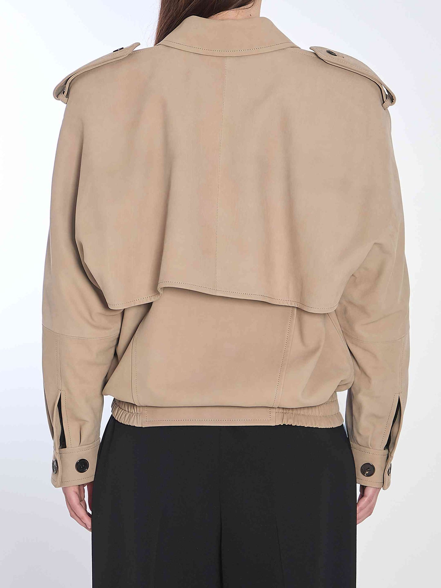 Saint Laurent Women Nubuck Bomber Jacket