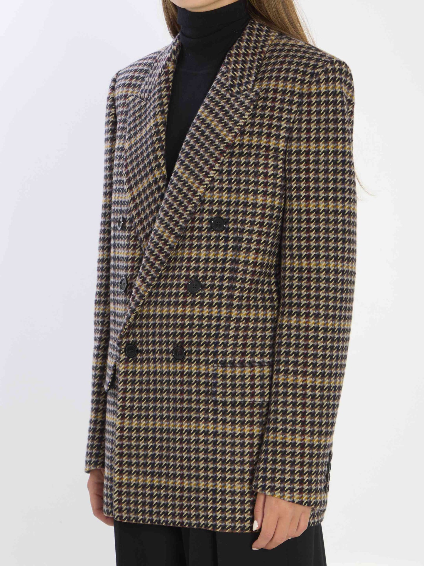 Saint Laurent Women Checked Wool Jacket