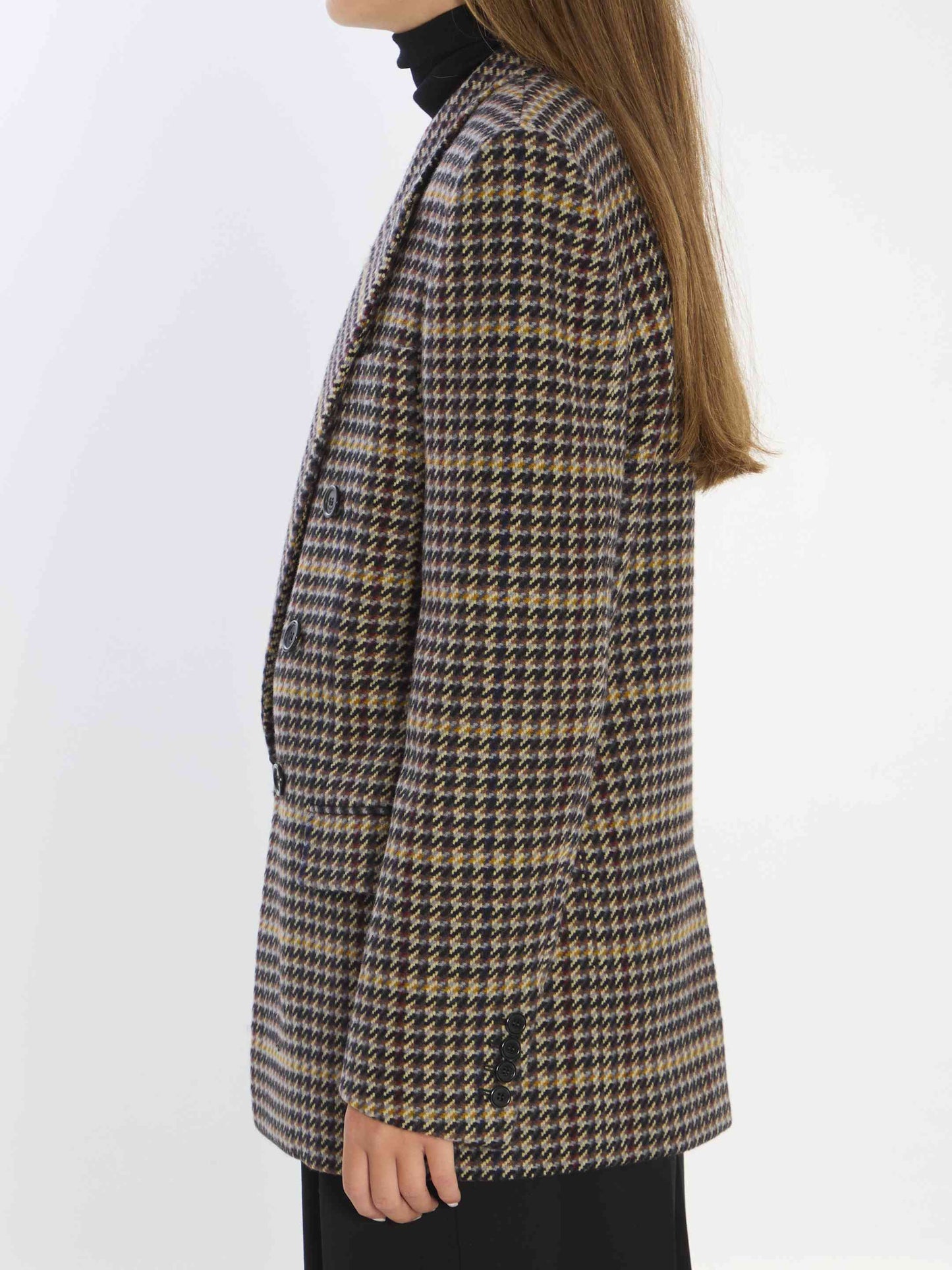 Saint Laurent Women Checked Wool Jacket