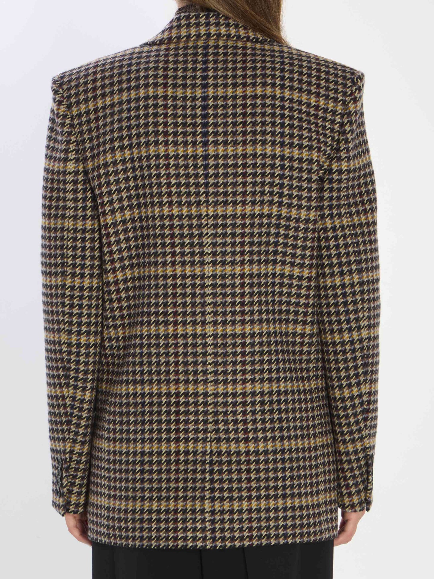 Saint Laurent Women Checked Wool Jacket