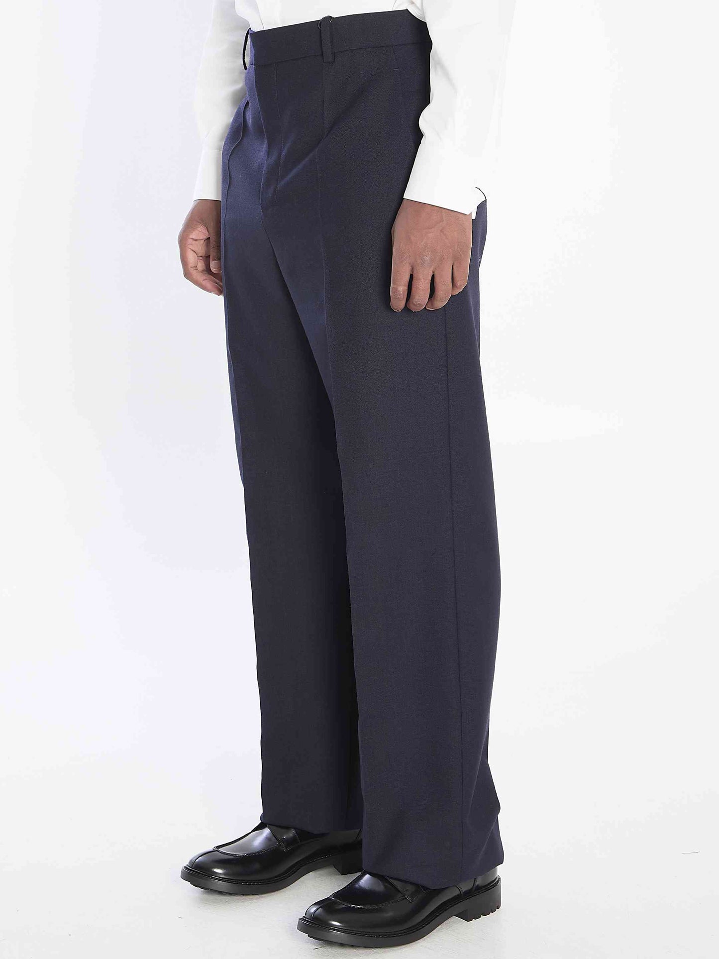 Saint Laurent Men Chiné Wool Trousers