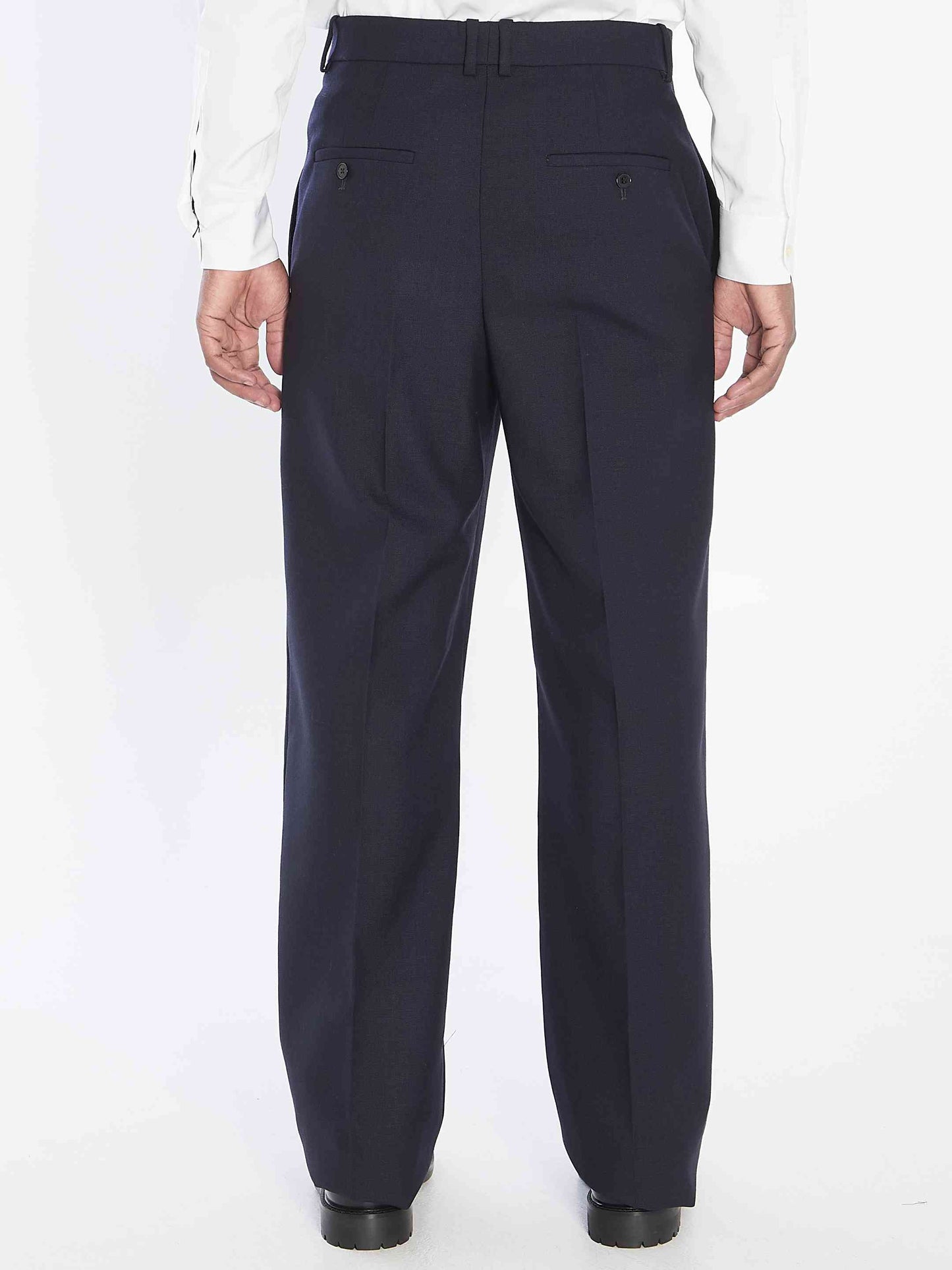 Saint Laurent Men Chiné Wool Trousers
