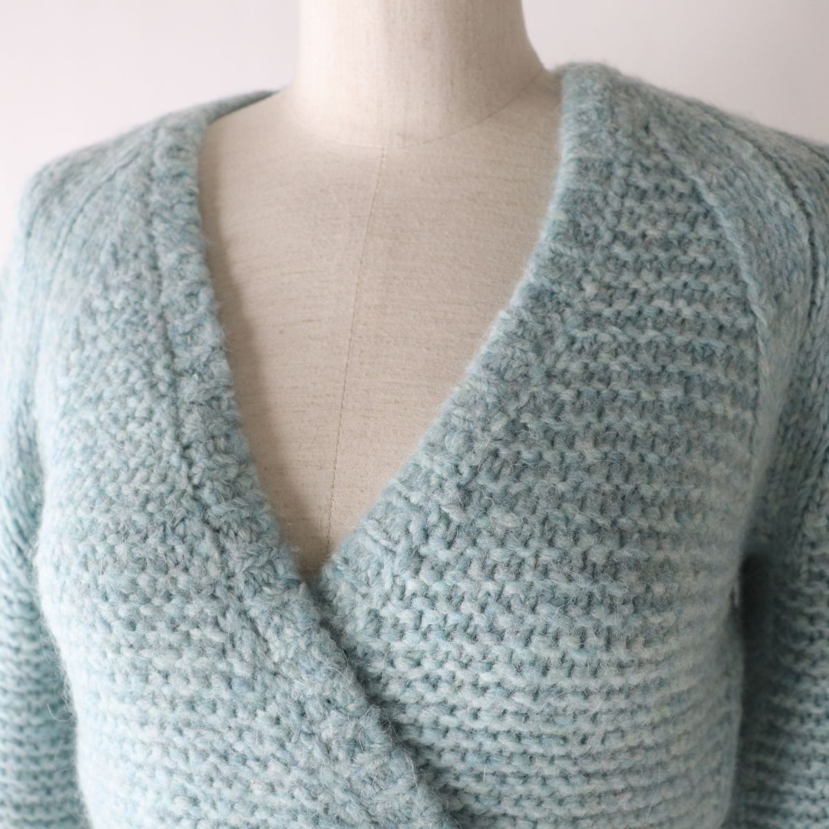 Chanel Alpaca Blend Knit Cardigan Light Blue