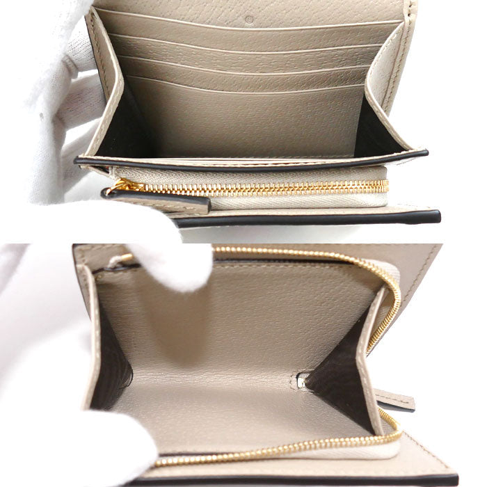 Gucci Ophidia GG Card Case Wallet Beige White