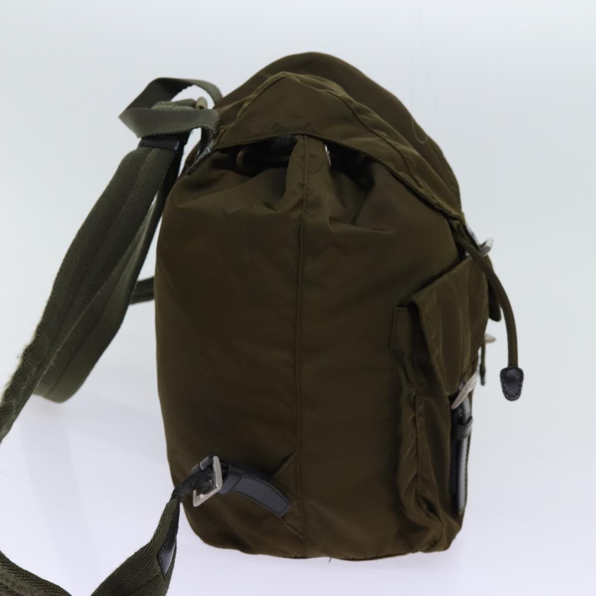 PRADA Backpack Nylon Khaki mr019
