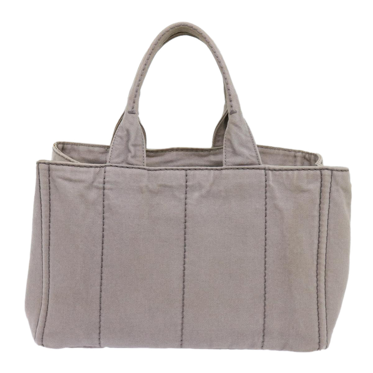 PRADA Canapa MM Hand Bag Canvas Gray mr062